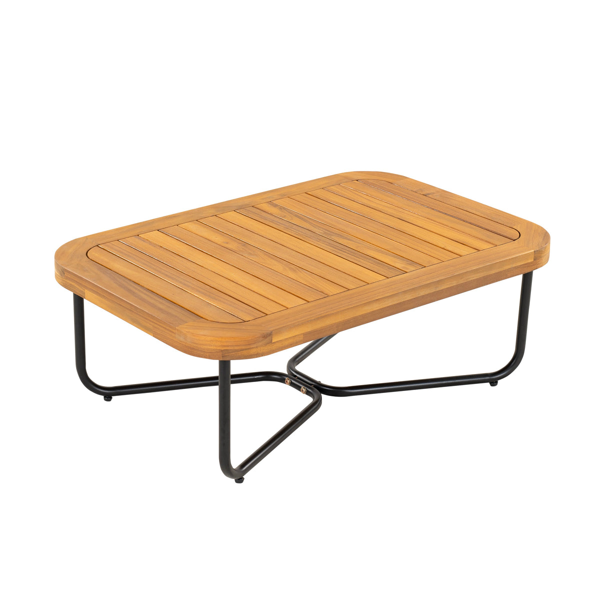 Lucca Outdoor 8 Seaters Acacia Wood and Rope Woven Patio Conversation Set