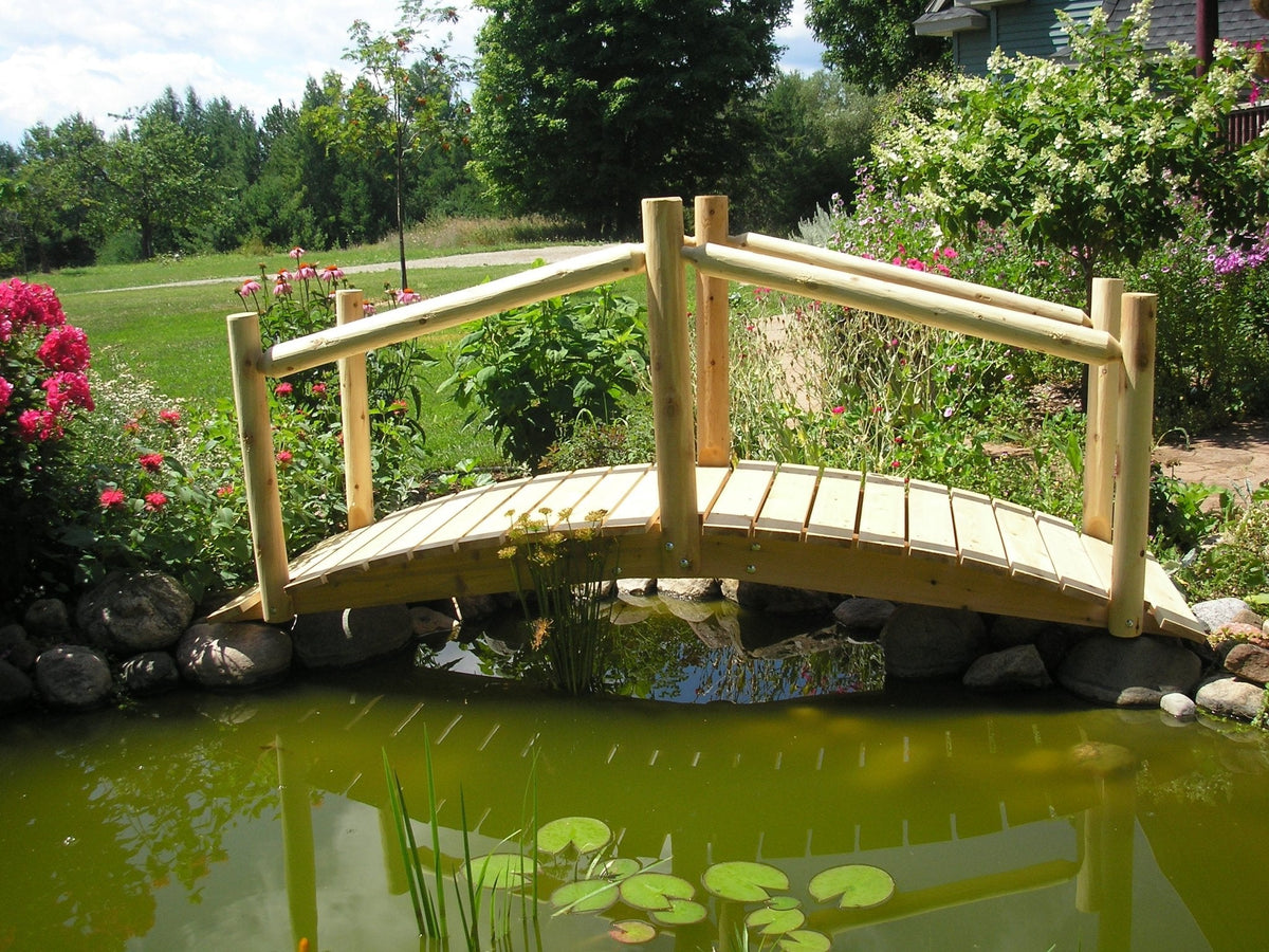 Rustic Wooden Garden Bridge