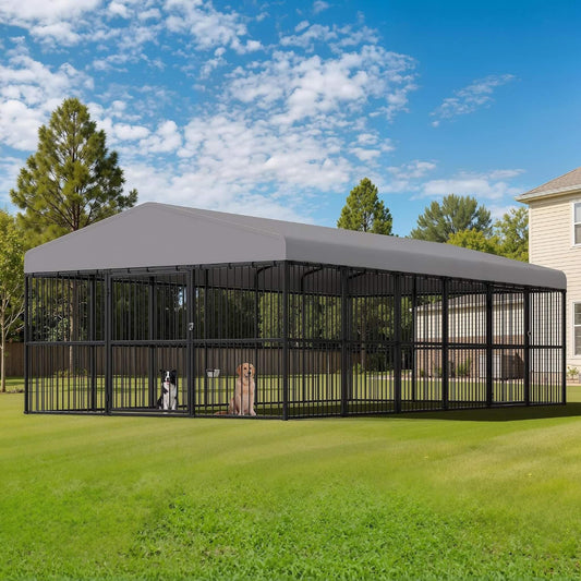 [10X20FT] Large Heavy-Duty Dog Kennel With Waterproof Roof And Dual Doors (SAK94571)