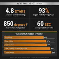 12 In. Propane Pizza Oven, Outdoor Pizza Oven in Black with Rotating Pizza Stone, Glove and Pizza Cutter — Results & Stats