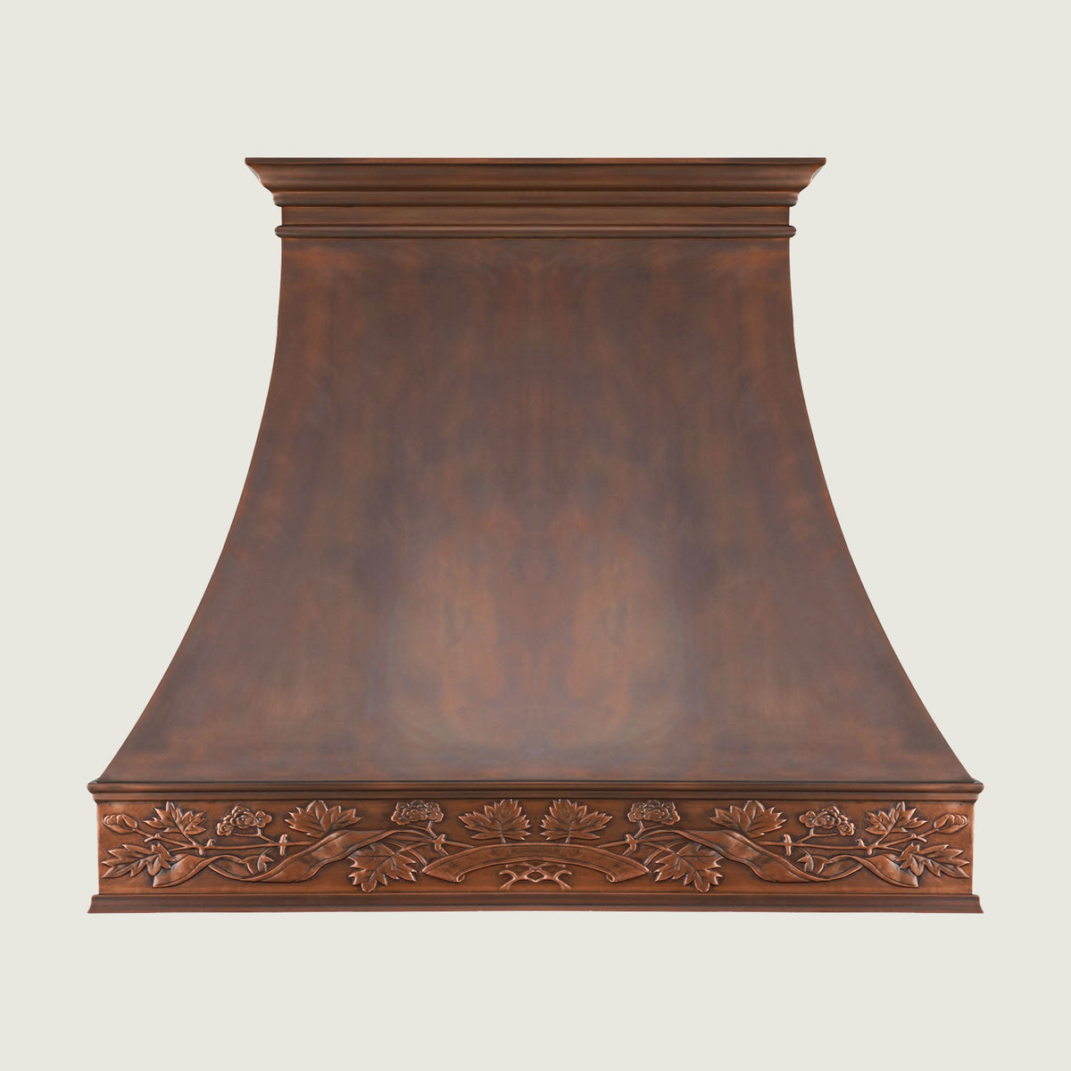 Custom Smooth Curved Copper Range Hood - CHCR01