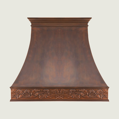 Custom Smooth Curved Copper Range Hood - CHCR01