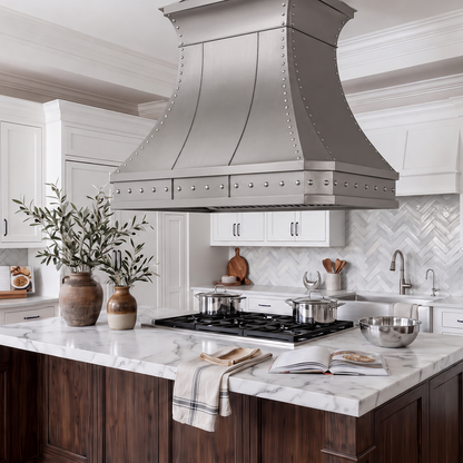 Custom Faceted Curved  Stainless Steel Range Hood - SHCR02
