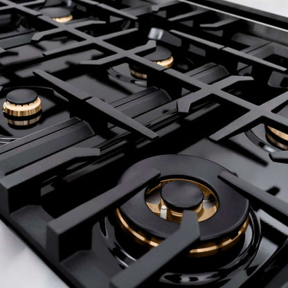 ZLINE 48" Dual Fuel Range, Gas Cooktop, Electric Convection Oven Stainless Steel, Gold CDRZ-48-G