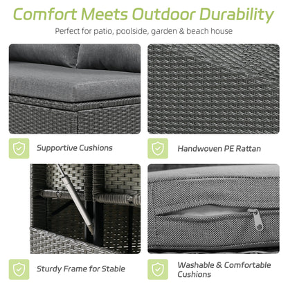 TOMAX 5-Piece Outdoor Patio Rattan Sofa Set