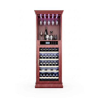 56-Bottle 7.5 Cu.Ft Single-Zone Multi-Tiered Wooden Wine Cooler Cabinet With Humidity And Temperature Controls (SAK73195)