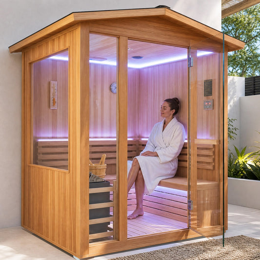 6000W Outdoor Traditional Steam Sauna With Fragrant Cedar Wood
