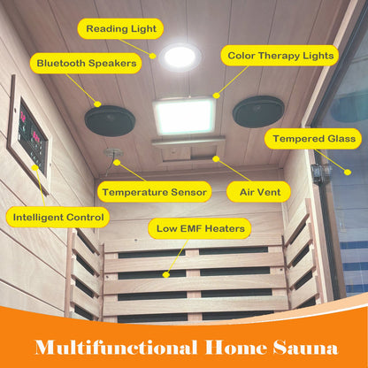 Far Infrared Sauna Room with Low EMF Technology - Solid Wood