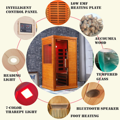 Far Infrared Sauna Room with Low EMF Technology - Solid Wood