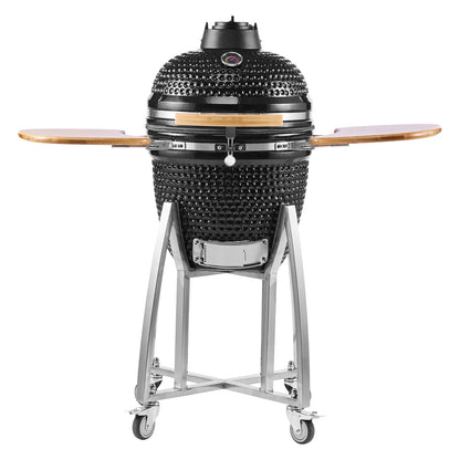 18" Kamado Charcoal Smoker and Grill with Ceramic Construction - Charcoal
