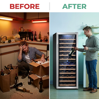 80 Bottle Single Zone Freestanding Compressor Wine Cooler — Before & After