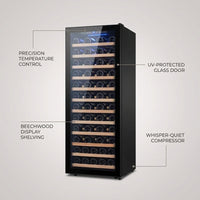 80 Bottle Single Zone Freestanding Compressor Wine Cooler — infographic