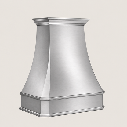 Custom Faceted Curved  Stainless Steel Range Hood - SHCR02