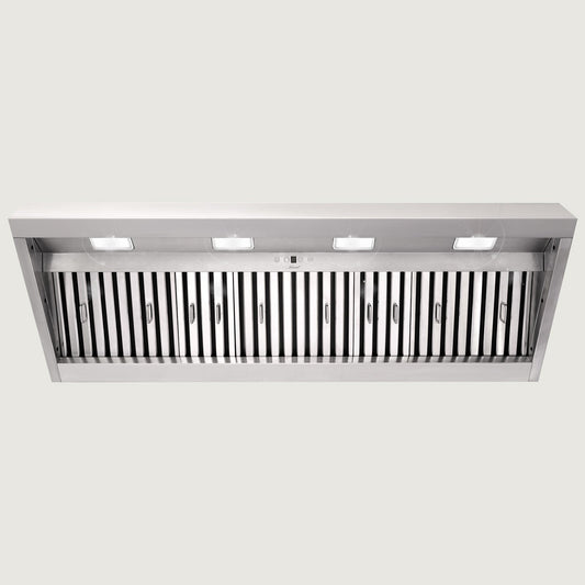 Nauxus 54 Inch Range Hood Insert with 1200 CFM Powerful Suction, Ultra Quiet Ducted Stainless Steel Kitchen Stove Vent Hood with Dimmable LED Lights, Timer, 4-Speed Touch Control , NX-19IL-54