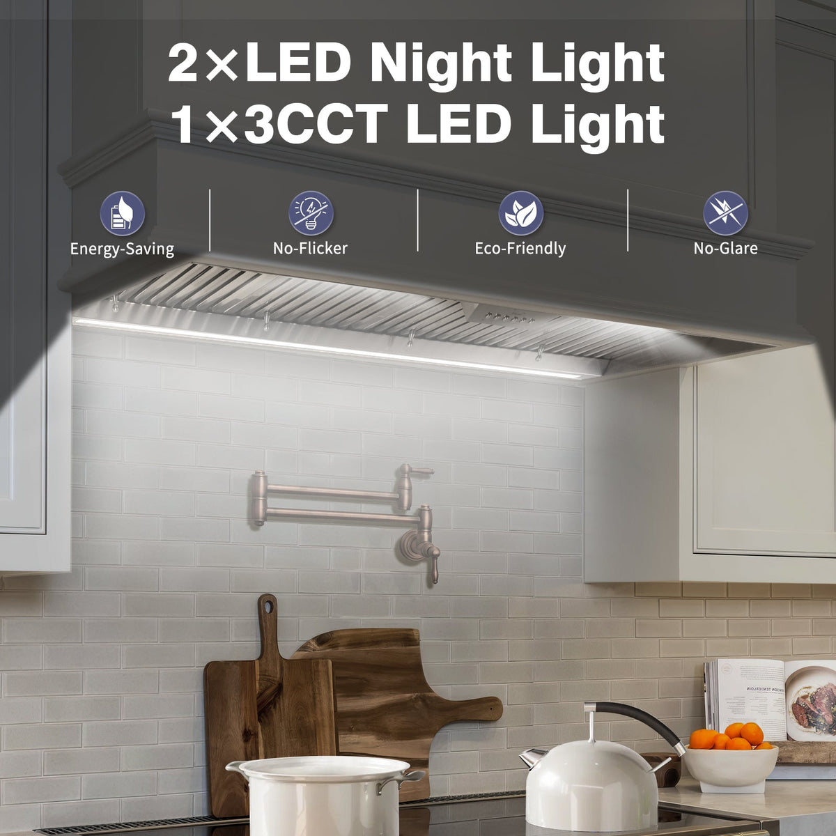 Nauxus 42 Inch Range Hood Insert, 1200 CFM High Power Kitchen Vent with 4 Speeds Ultra-Quiet Operation, Dimmable LED Lighting Dishwasher Safe Filtration System , NX-19IS-42