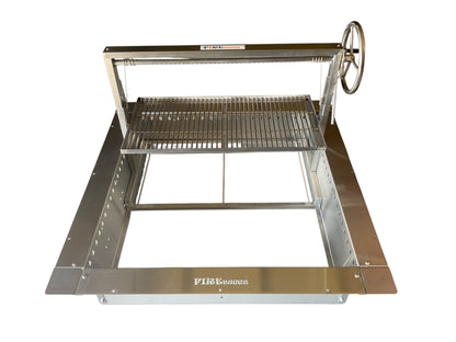 Stainless Steel Santa Maria Extra Large Double 32x16 Grill & 36" Square SST Insert