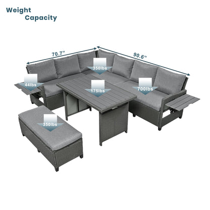 TOMAX 5-Piece Outdoor Patio Rattan Sofa Set