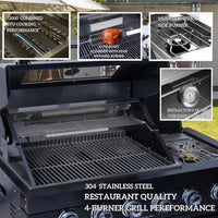 Modular Outdoor Kitchen Island Built for Complete Outdoor Cooking, Built-In Grill, Granite Countertops, Refrigerator