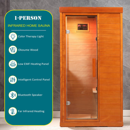 Far Infrared Sauna Room with Low EMF Technology - Solid Wood