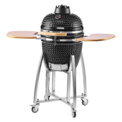 18" Kamado Charcoal Smoker and Grill with Ceramic Construction - Charcoal