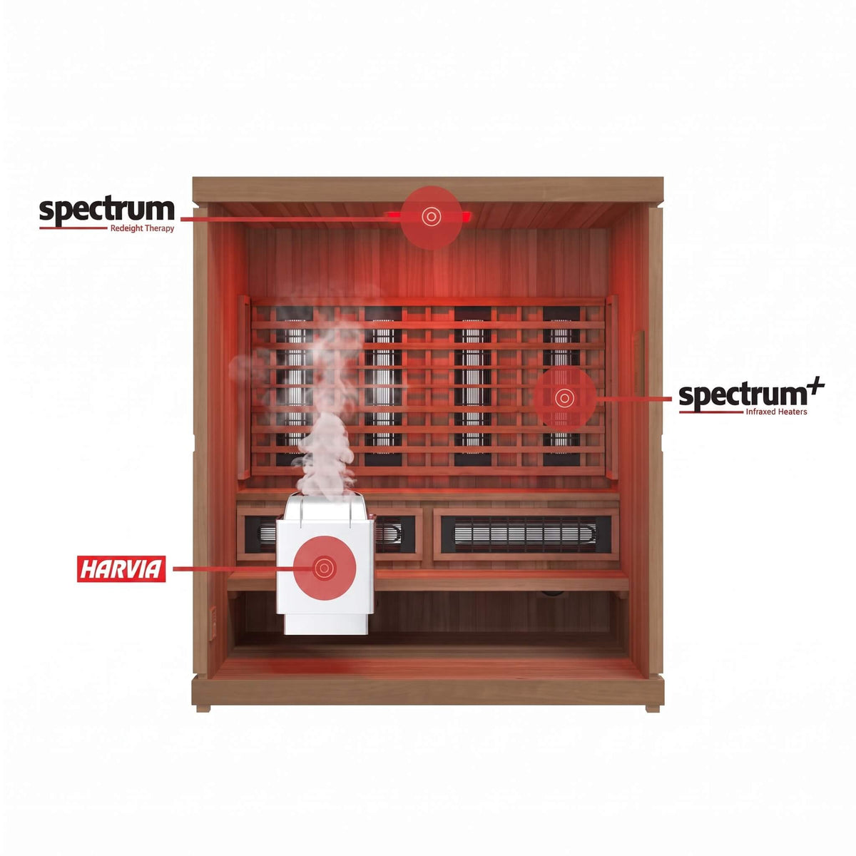 Finnmark FD-5 Trinity XL 4-Person Home Infrared & Steam Sauna Combo [FD-KN005] (SAK37258)