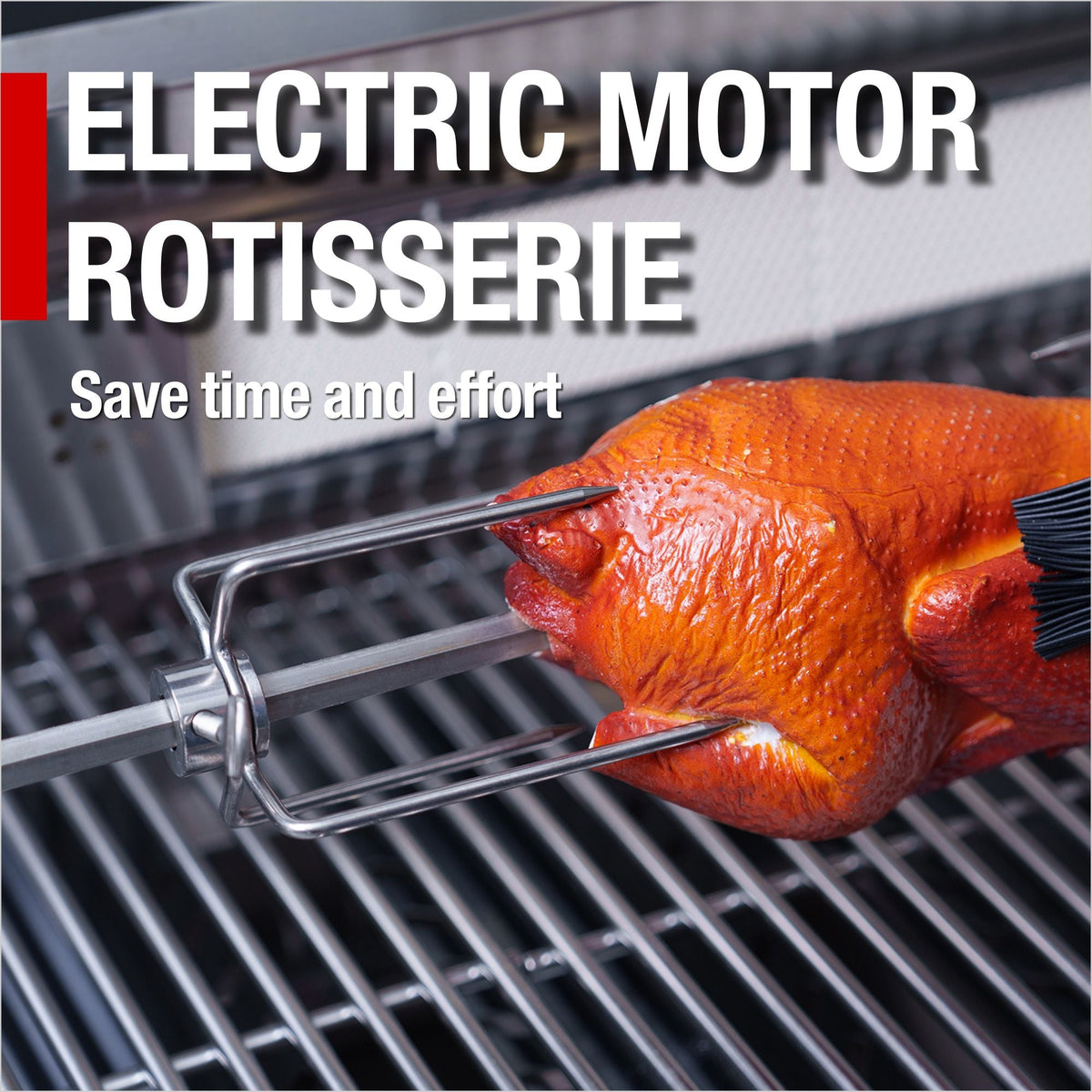 Stainless Steel Outdoor Kitchen Grill Island with Rotisserie Kit - Silver