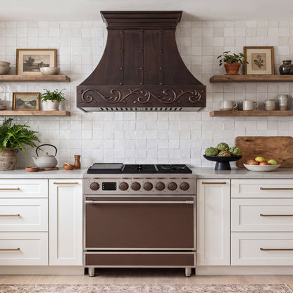Custom Smooth Curved Copper Range Hood - CHCR01